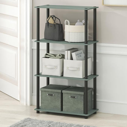 Furinno Turn-N-Tube Storage Shelves, 4-Tier Toolless Book Shelf, Corner Shelf - Image 2