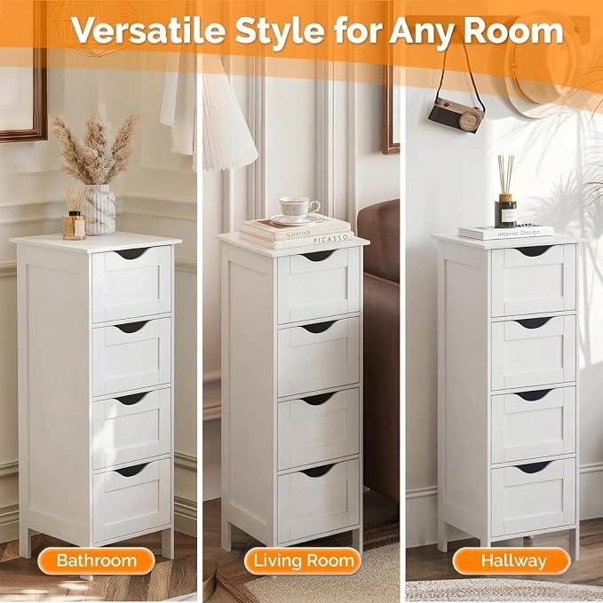 VINGLI White Bathroom Storage Cabinet - Image 9