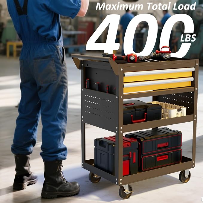 5 -Tier Heavy Duty Rolling Tool Cart on Wheels - Image 3