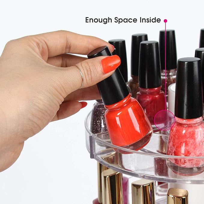 J JACKCUBE DESIGN Acrylic Rotating Nail Polish Display Stand Spinning Rack - Image 5