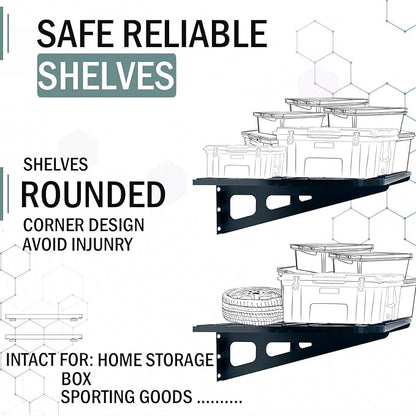 4-Pack 2x4ft Garage Wall Shelving, 4 Shelf Total 16 ft Garage Shelving Wall - Image 5