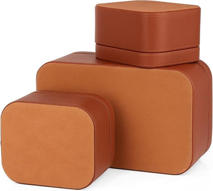 HofferRuffer Faux Leather Decorative Storage Boxes, Dust proof Storage Shelf - Image 9