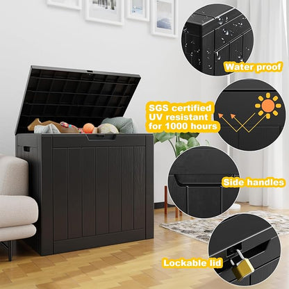 Vixzen 30 Gallon Deck Boxes Outdoor Waterproof, Lockable Storage Box - Image 2