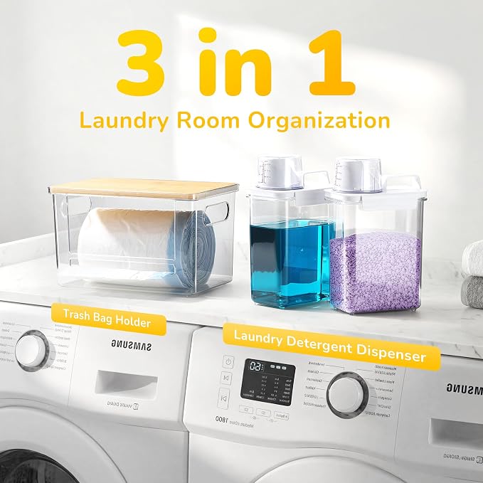 Trash Bag Dispenser Holder, 3-in-1 Laundry Detergent Dispenser Under Sink - Image 4