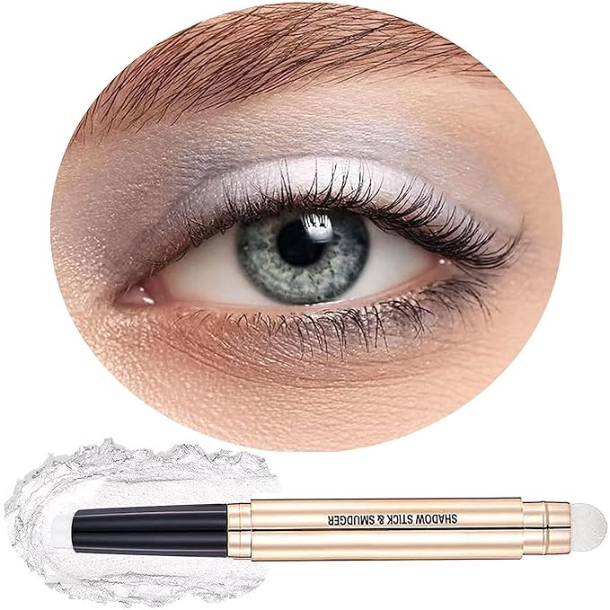 White Eyeshadow Stick Makeup, Highlighter Matte Cream Eye Shadow Pencil by SAUBZEAN