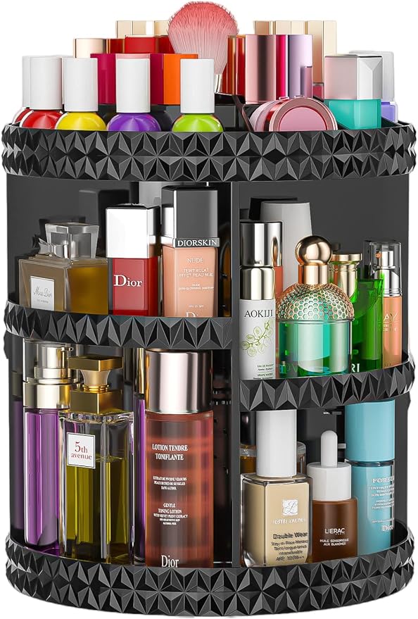360 Rotating Makeup Organizer, DIY Adjustable Cosmetics Organizer, Professional by HEMTROY