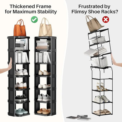 Kitstorack 8-Tier Vertical Plastic Shoe Rack, Freestanding Stackable Storage - Image 5