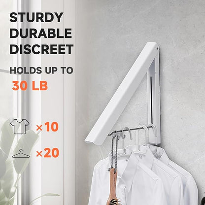 Retractable Clothes Drying Rack, Space Saver Wall-Mounted Retractable & - Image 3