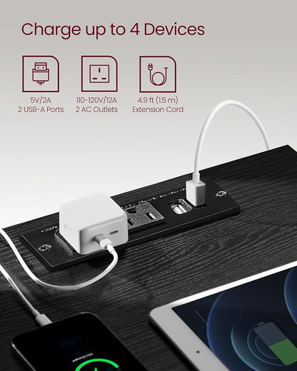 VASAGLE Nightstand with Charging Station, 2 AC Outlets and 2 USB Ports - Image 4