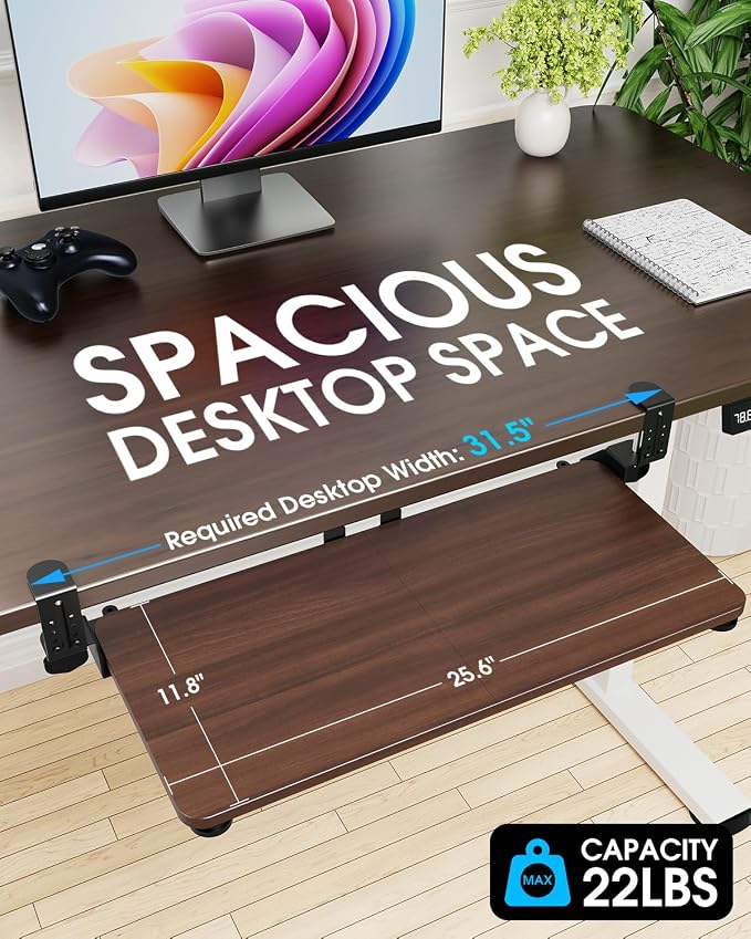 Large Keyboard Tray Under Desk, Pull Out Keyboard & Mouse Tray - Image 2