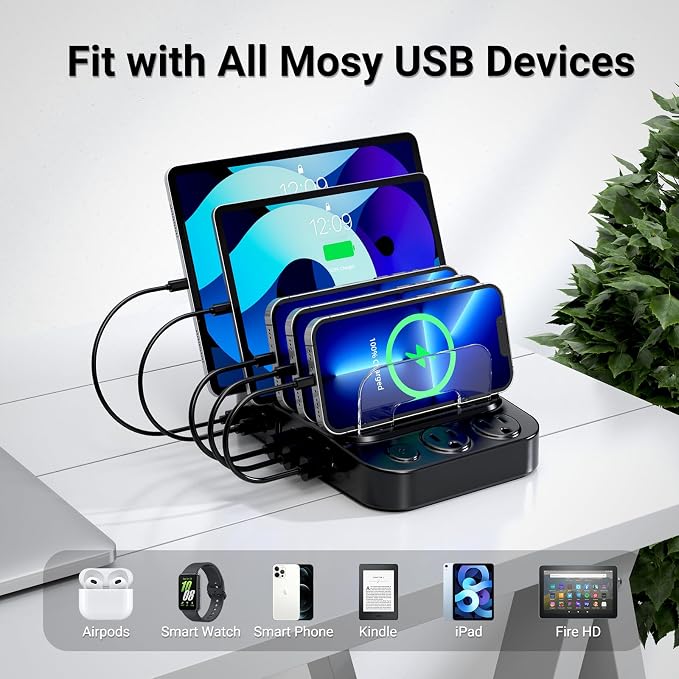 Catlyn Charging Station for Multiple Devices, 8 Port Charger Stations - Image 5