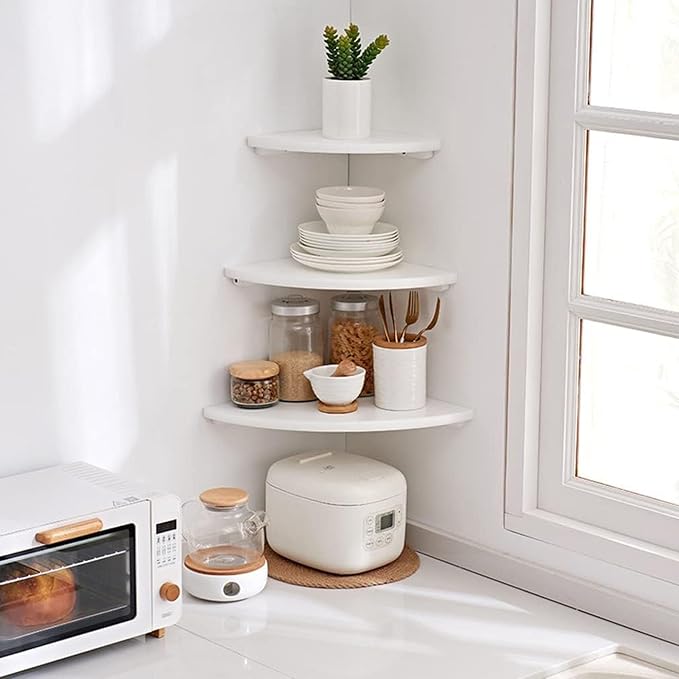 Corner Shelves, Floating Corner Shelf, Round End Wall Mount - Image 7