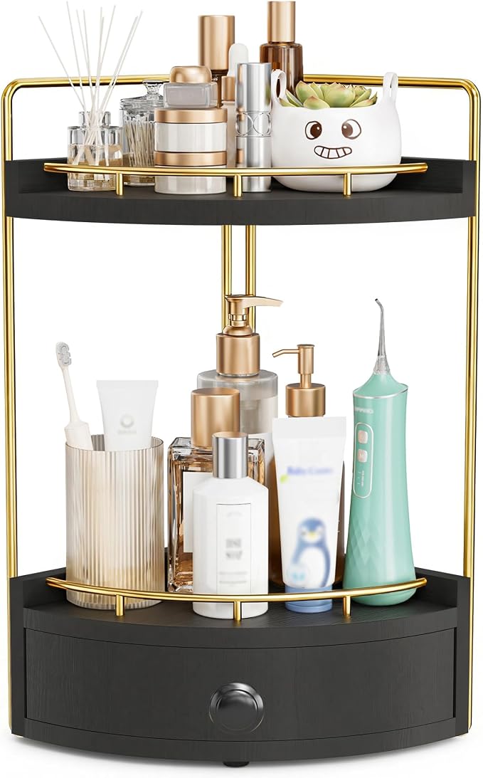 2-Tier Corner Bathroom Counter Organizer by Unknown