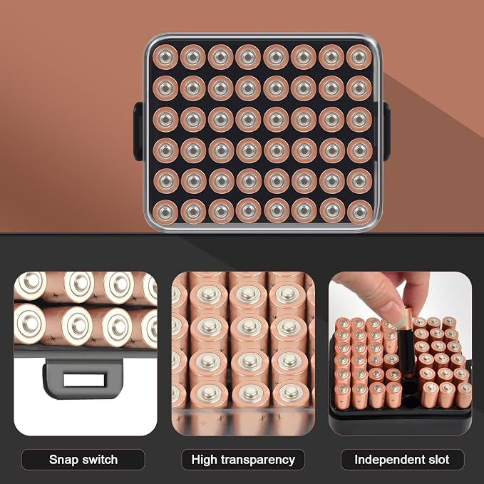 ALCYON Battery Organizer Storage Case, Battery Vault Box Container - Image 2