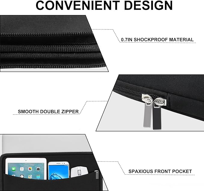 Laptop Case 15.6 inch, Shockproof Protective Laptop Cover Briefcase Carrying - Image 2