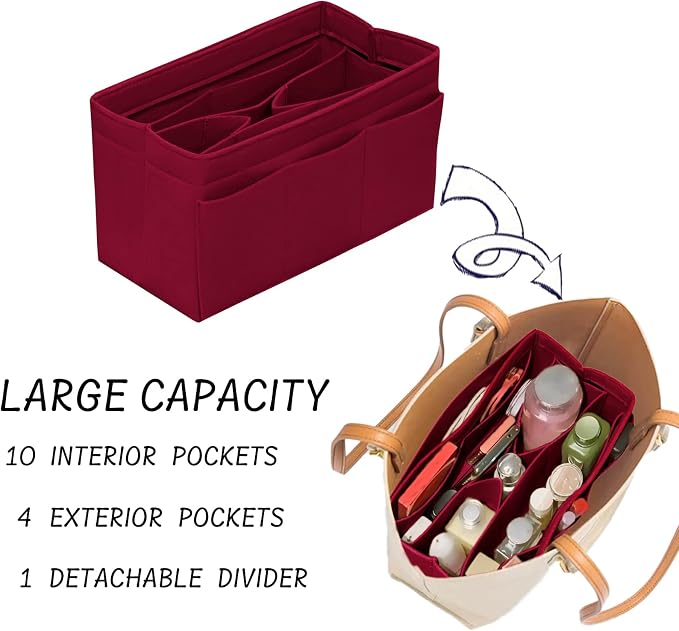 DailyPlus Purse Organizer Insert Felt Bag Organizer Handbag Organizer Insert - Image 5