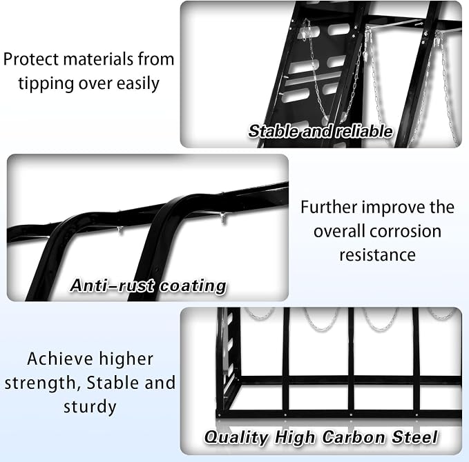 Steel Vertical Long Parts Storage Rack, Lumber Storage Rack 1500 LBS Capacity - Image 3