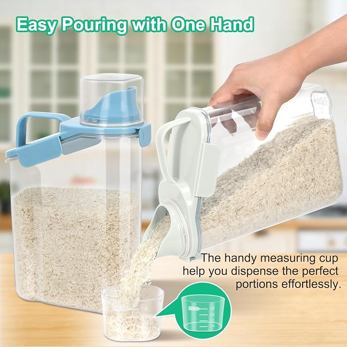 TBMax 2 Pack Rice Container Cereal Storage Container 3.2 Quarts, Kitchen Pantry - Image 3