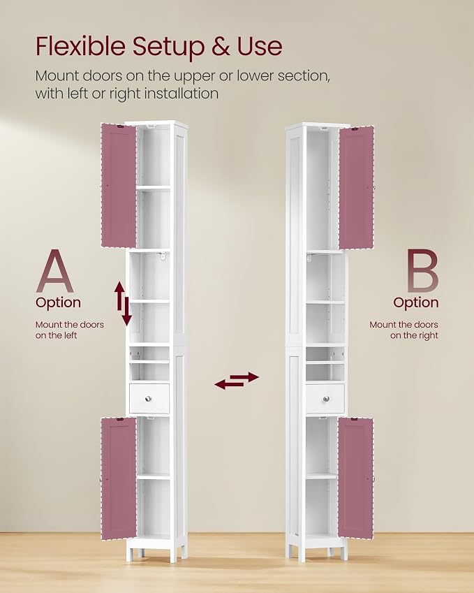 VASAGLE Tall Storage Cabinet, Slim Freestanding Floor Cabinet - Image 6
