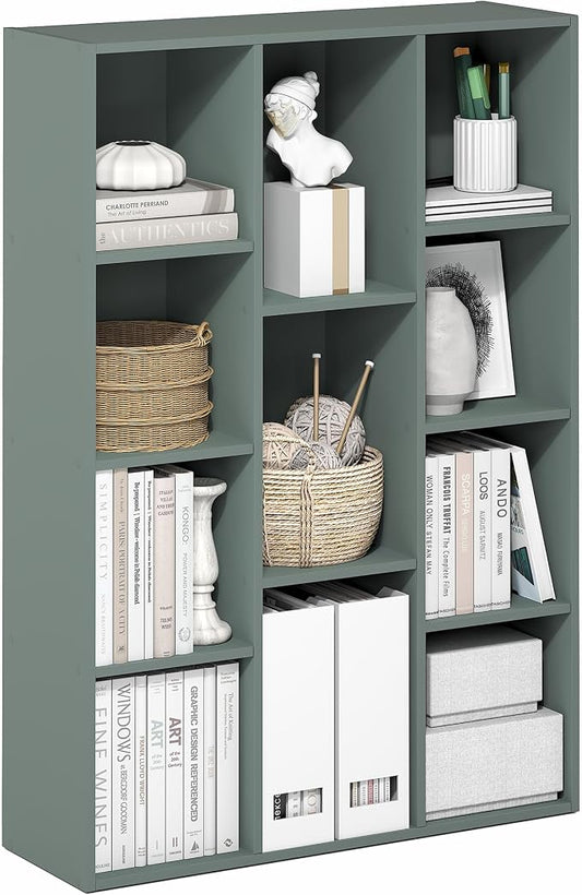 Furinno LUDER Book Shelf, 11-Cube Bookshelf, Reversible Bookcase, 9.4" x 29.1" by Furinno-FitsYourSpaceFitsYourBudget