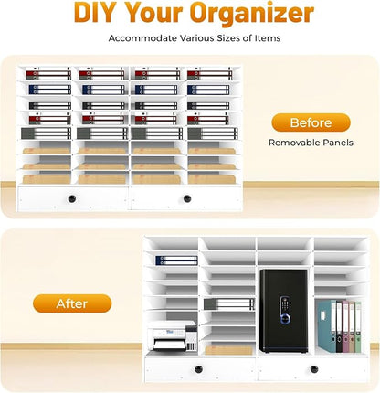 Adjustable Literature Organizer, 32 Compartments Mail Sorter Organizer - Image 6