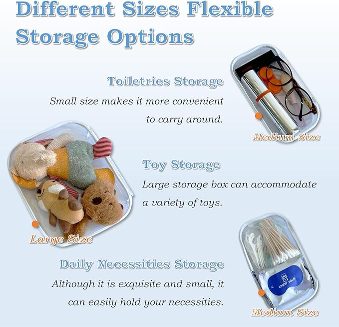 Clear Hard Zipper Case for Storage, Durable Clear Zipper Pouches, Hard Plastic - Image 5