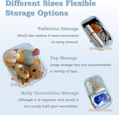 Clear Hard Zipper Case for Storage, Durable Clear Zipper Pouches, Hard Plastic - Image 5