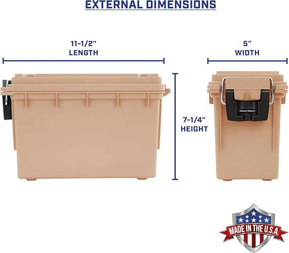 Sheffield Ammo Box Made in USA, Stackable Lockable Ammo Storage Box, Tan | - Image 2