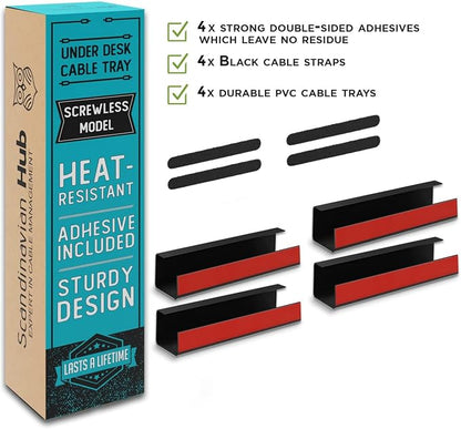 No-Screw Under Desk Cable Management Tray - Image 5