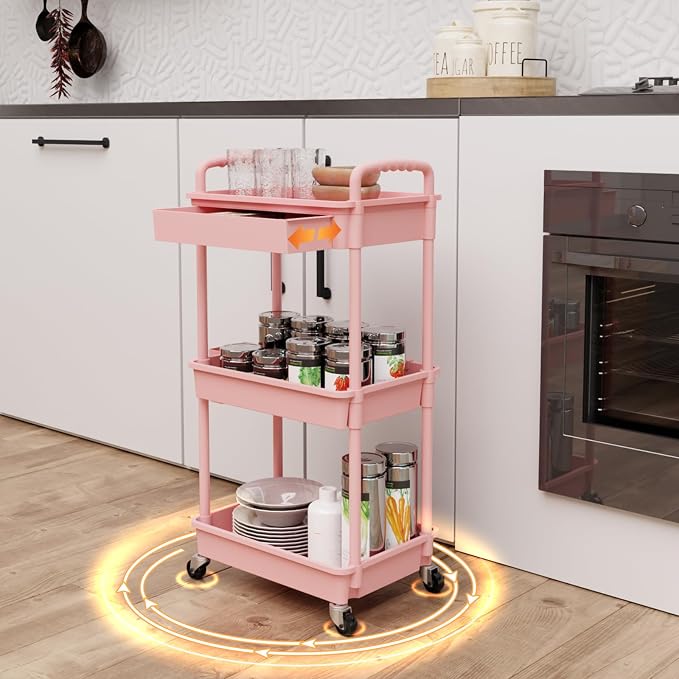 REBECAT 3 Tier Rolling Utility Cart - Image 3