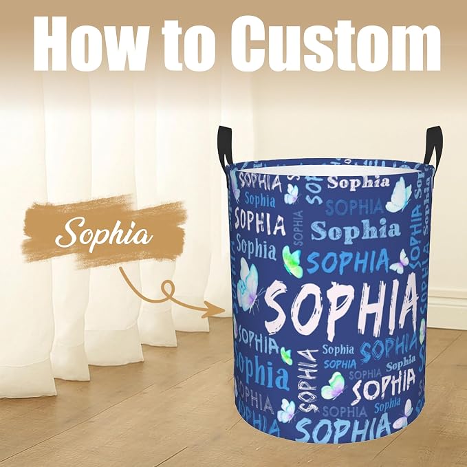 Custom Name Laundry Hamper, Personalized Laundry Basket - Image 2