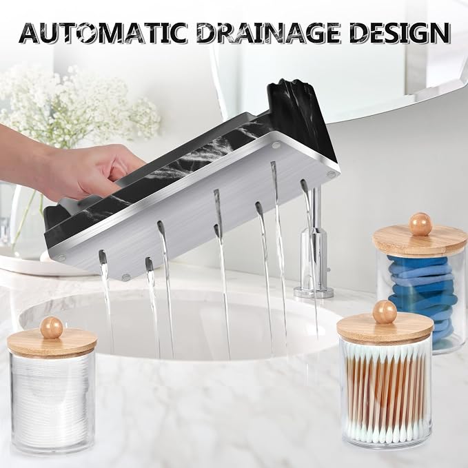 Marble Bathroom Countertop Organizer, Toothbrush Holders - Image 6