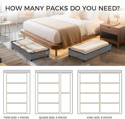 Under Bed Storage with Wheels 4-Pack, 75L XXL Under the Bed Storage Containers - Image 8