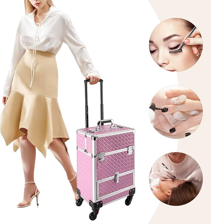 Rolling Makeup Case, Nail Storage Box - Image 8