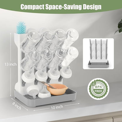 Baby Bottle Drying Rack, Space Saving Baby Bottle Organizer - Image 2