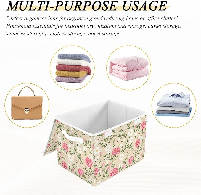 Storage Bins with Lids Storage Containers Storage Box with Handles Storage - Image 5