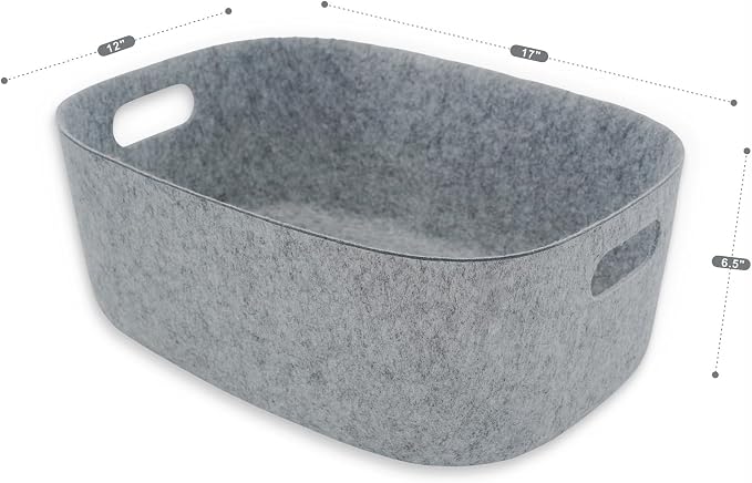 Welaxy Large Storage Basket Felt Open Desk Organize bin Shelf baskets - Image 7