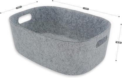 Welaxy Large Storage Basket Felt Open Desk Organize bin Shelf baskets - Image 7
