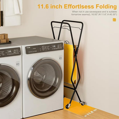 Convenient Laundry Basket with Wheels, Heavy Duty Dirty Clothes Laundry Hamper - Image 4