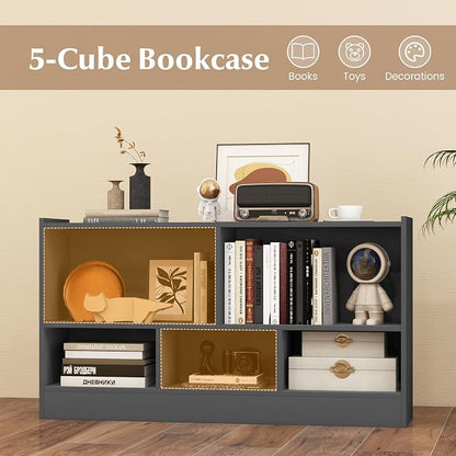 Giantex 5-Cube Bookcase, Freestanding 3-Tier Bookshelf - Image 4