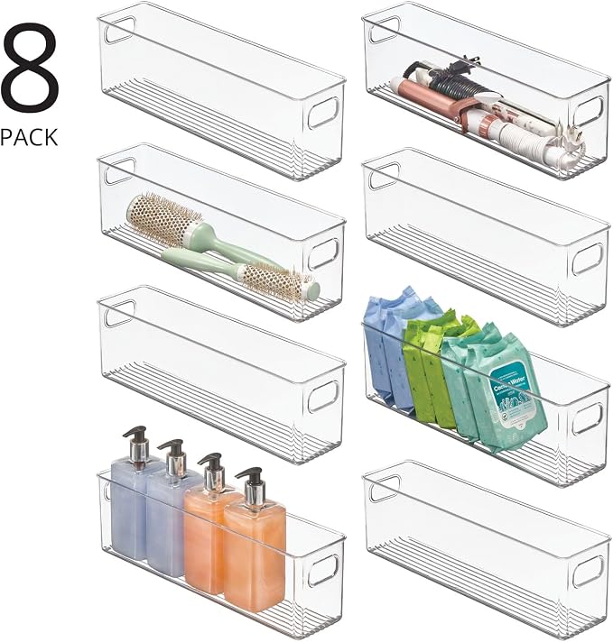 mDesign Plastic Bathroom Storage Container Bins w/ Handles - Image 2