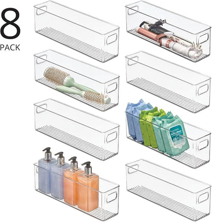 mDesign Plastic Bathroom Storage Container Bins w/ Handles - Image 2
