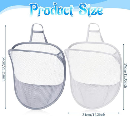 2 Pack Mesh Foldable Hanging Laundry Hamper, Small Wall Laundry Baskets - Image 2