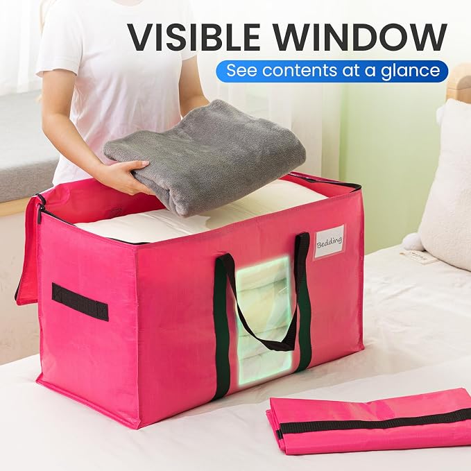 TAILI 10 Pack Pink Extra Large Moving Bags, Heavy Duty Totes - Image 3