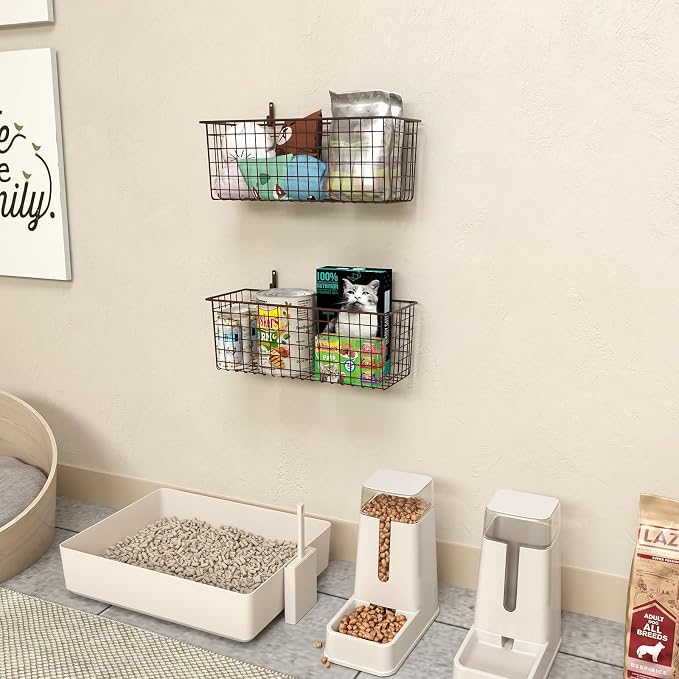 2 Sets Brown Extra Large Hanging Wall Basket - Image 6