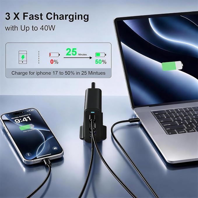 165W GaN USB C Charging Station, 6 Port Desktop Charger - Image 3