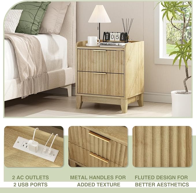 Wnutrees Fluted Nightstand - Image 5