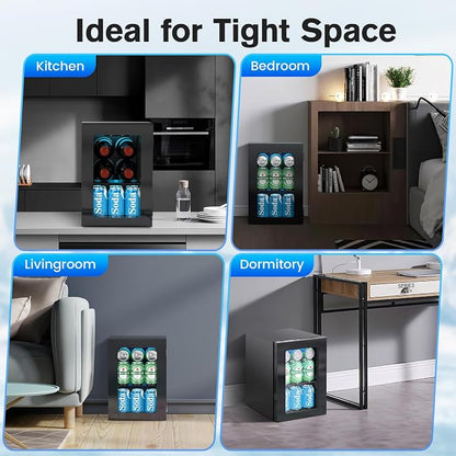 24 Cans Beverage Refrigerator Cooler, Mini Fridge Countertop Drink Cooler - Image 5