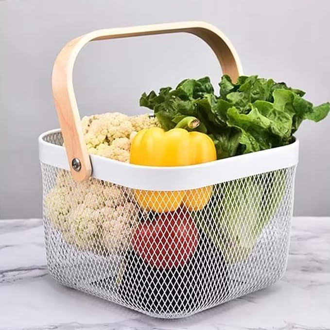 AJIODA Metal Mesh Wire Basket, Small Steel Basket - Image 4