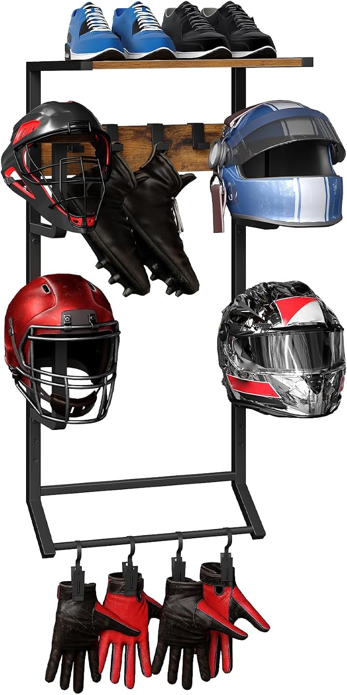 HOOBRO Motorcycle Helmet Rack Wall Mount, Helmet Holder - Image 8